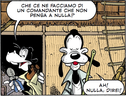 Pippo al comando del Pippon-Tiki